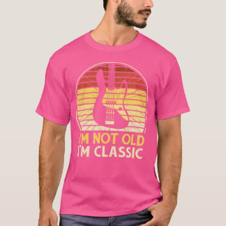 Not Old Classic Aging Graphic Acoustic Guitar Art T-Shirt