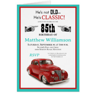 Not Old, Classic Vintage Red Coupe Teal 85th
