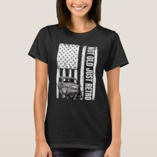 Not Old Just Retro Vintage Usa Flag Pickup Truck L T-Shirt
