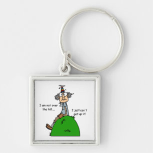 Not Over the Hill Humour Key Ring
