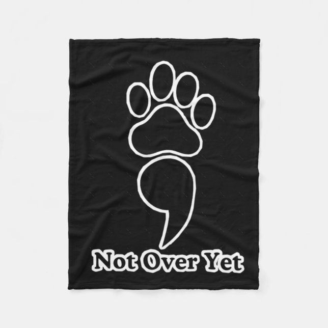 Not Over Yet Paw Print Sticker  Fleece Blanket (Front)