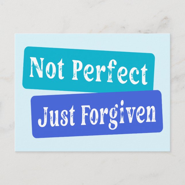 Not Perfect Just Forgiven Christian Postcard (Front)