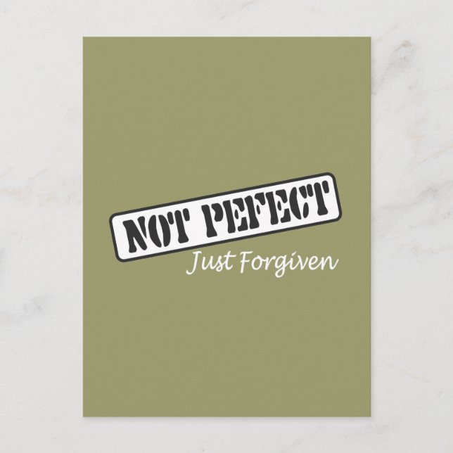 Not Perfect Just Forgiven. Postcard (Front)