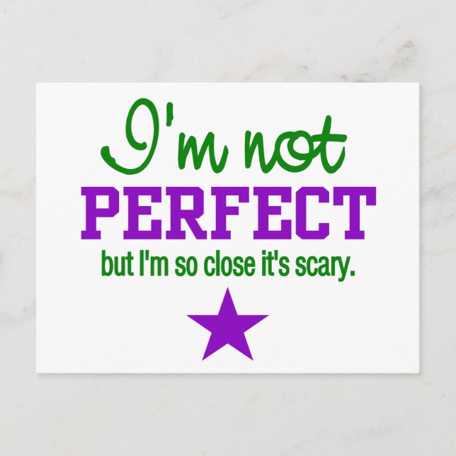 NOT PERFECT postcard - customisable (Front)