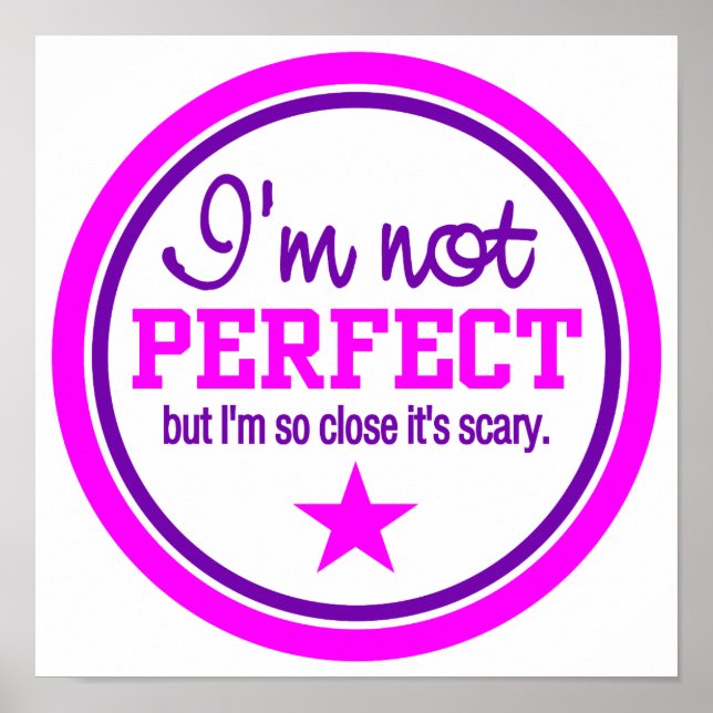 NOT PERFECT poster - pink (Front)