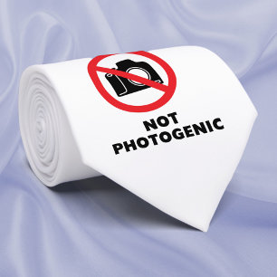 Not Photogenic - No Photos Sign Tie