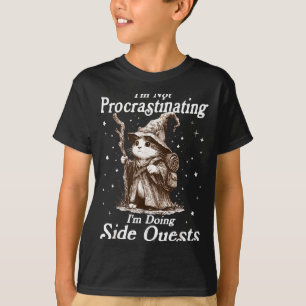 Not procrastinating doing side quests funny cat T-Shirt