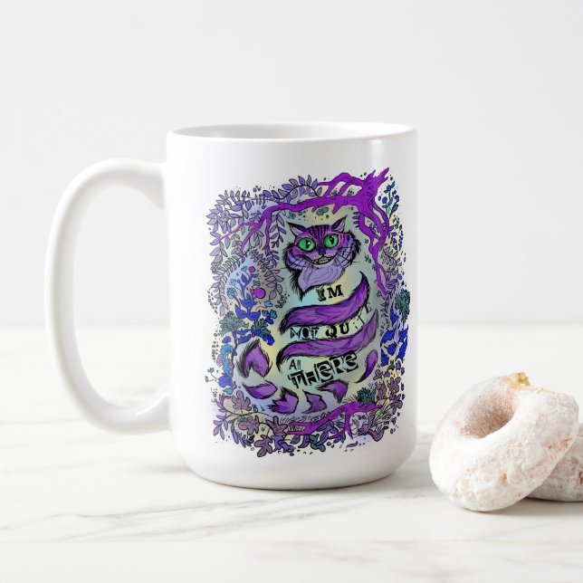 Not Quite All There, Crazy Cat Coffee Mug (With Donut)