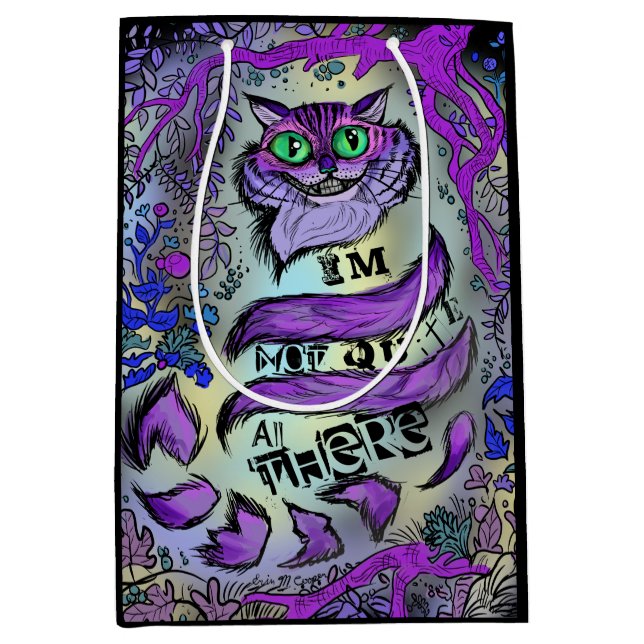 Not Quite All There, Crazy Cat Medium Gift Bag (Front)