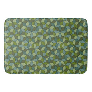 Not-Quite-Penrose Tiles Green Large Bath Mat