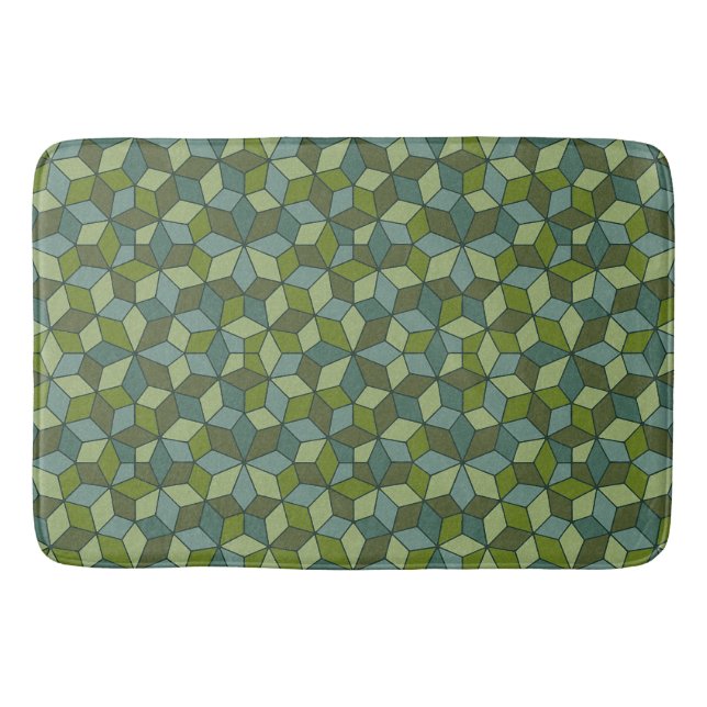 Not-Quite-Penrose Tiles Green Large Bath Mat (Front)