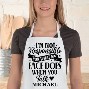 Not Responsible Funny Sarcastic Personalized Long Apron