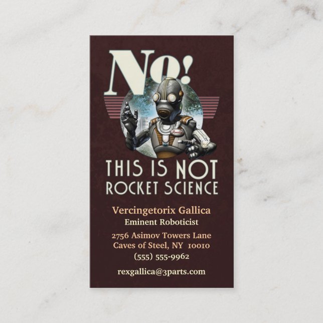 NOT Rocket Science Business Card (Front)