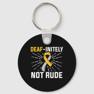 Not Rude. Asl Deaf Sign Language Deaf Awareness Key Ring