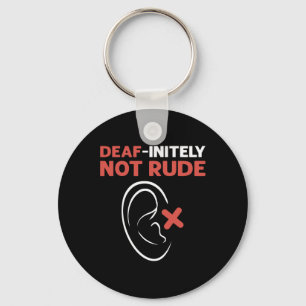 Not Rude. Asl Hand Sign Language Deaf Pride Key Ring