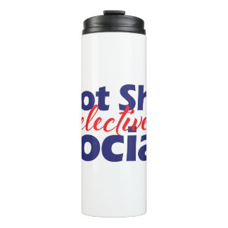 Not Shy Selectively Social Bold Red & Blue Text Thermal Tumbler