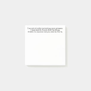 Not Silently Correcting Your Grammar (Yet) Post-it Notes