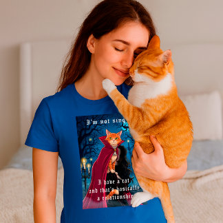 Not Single, I Have a Cat, Editable Cat Fun Quote Tri-Blend Shirt