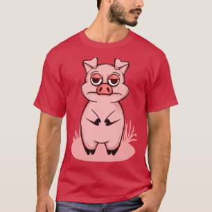 Not so amused Funny Cute Pig Graphic Tshirt