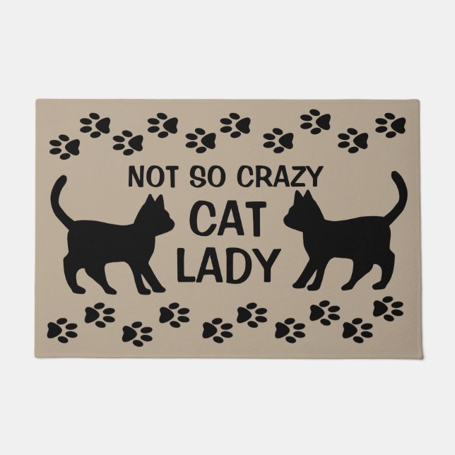 NOT SO CRAZY CAT LADY DOOR MAT (Front)