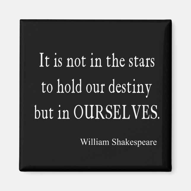 Not Stars Destiny But Ourselves Shakespeare Quote Magnet (Front)