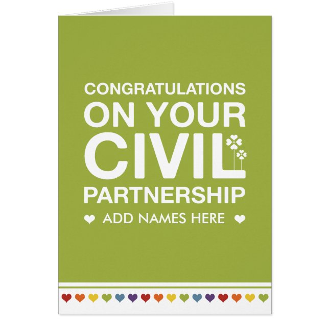 Not Straight Design Civil Partnership Card (Front)