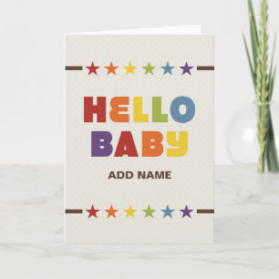 Not Straight Design Hello Baby Card