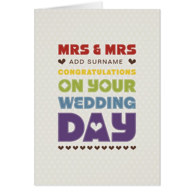 Not Straight Design - Mrs & Mrs - Wedding Day (Front)