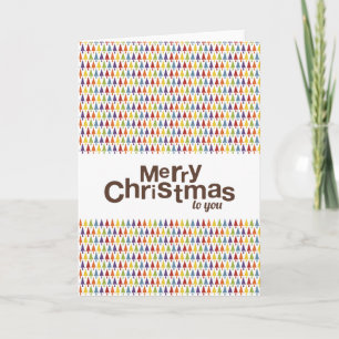 Not Straight Design Rainbow Christmas Tree Card
