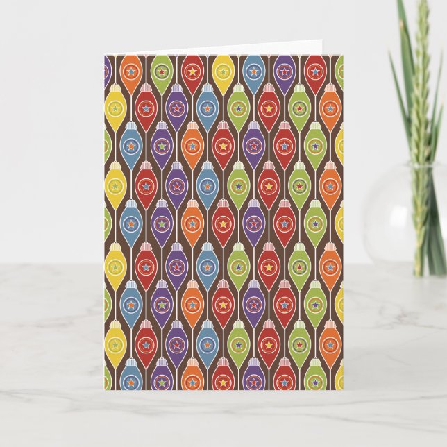 Not Straight Design Retro Pattern Christmas Card (Front)
