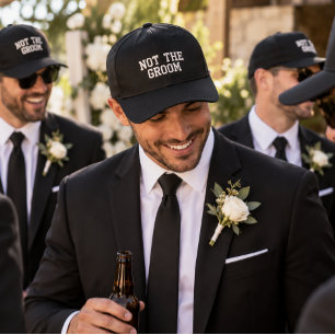 'Not The Groom' Funny Gift Wedding Photographs Embroidered Hat