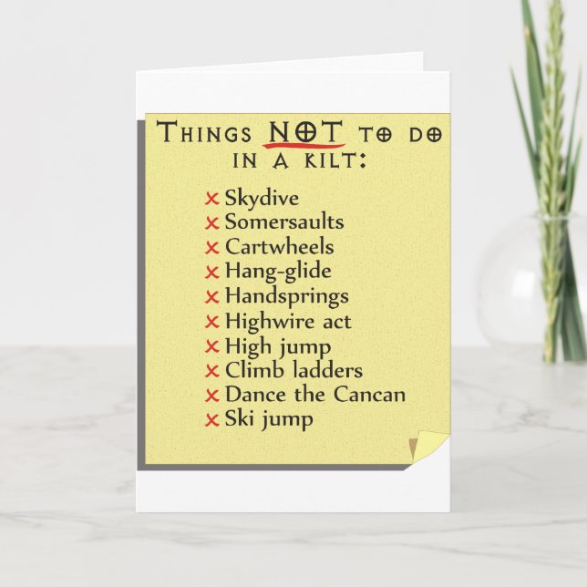 Not To Do List Card (Front)