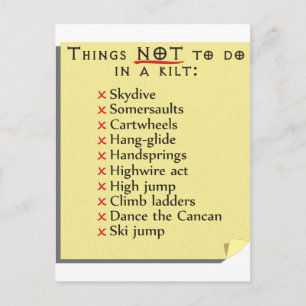 Not To Do List Postcard