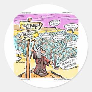 Not To Temptation? Funny Gifts Cards & Tees Classic Round Sticker