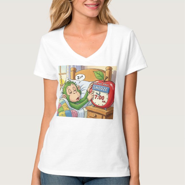Not Today, Alarm – Sleepy Monkey Mode 💤🙈 T-Shirt (Front)
