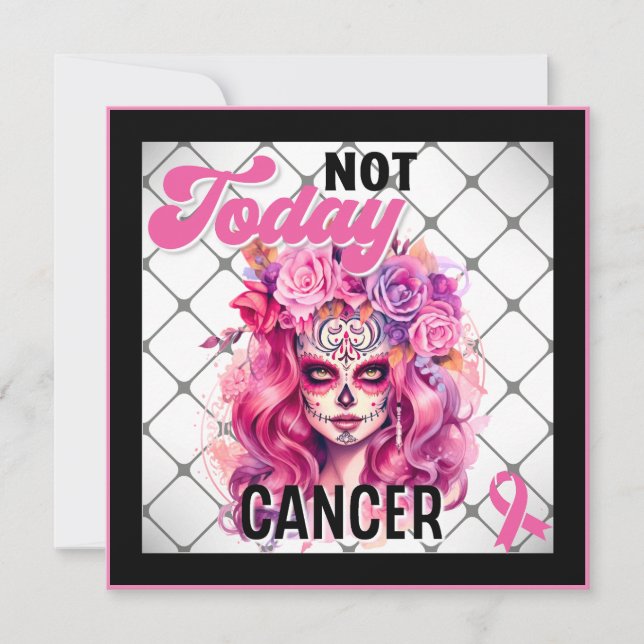 Not Today _ Breast Cancer Awareness Holiday Card (Front)