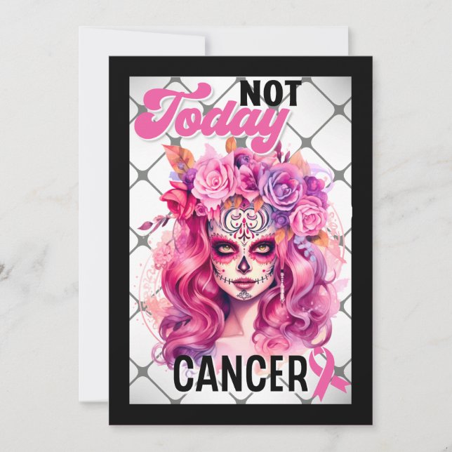 Not Today _ Breast Cancer Awareness Thank You Card (Front)
