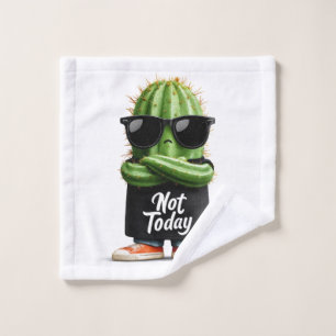 "Not Today" Cactus with Sunglasses and Attitude Wash Cloth