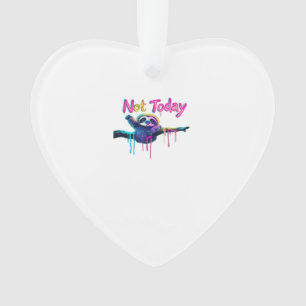 Not Today � Colourful Sloth Neon Artwork Classic T Ornament