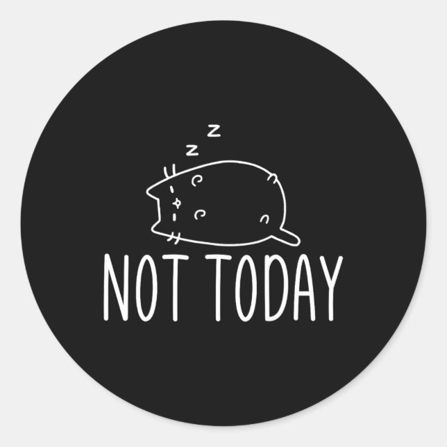 Not Today Crazy Cat S Graphic Cute Funny  Classic Round Sticker (Front)