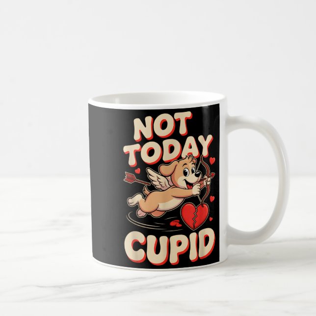 Not Today Cud Funny Puppy Anti Valentine Retro Car Coffee Mug (Right)