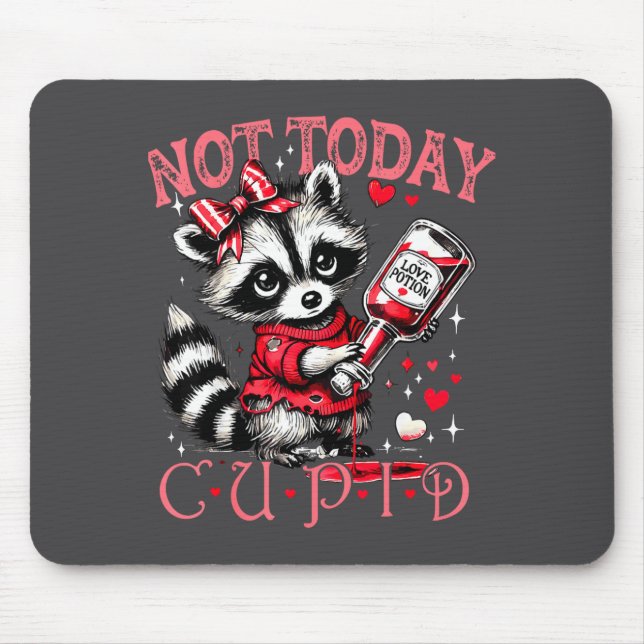 Not Today Cud Funny Raccoon Valentines Day Cute Ki Mouse Mat (Front)