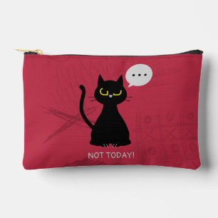 NOT TODAY! Funny Black Cat Grumpy Pouch