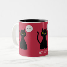 NOT TODAY! Funny Black Cat Grumpy Two Tone Mug