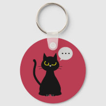 NOT TODAY! Funny Black Cat Key Ring