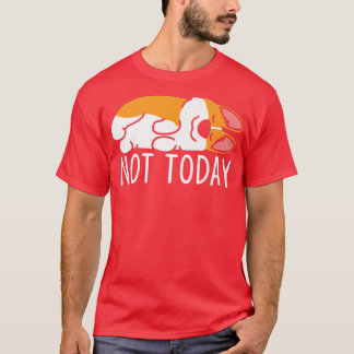 Not Today Funny Dog Lover Lazy Corgi Dog Sleeping  T-Shirt