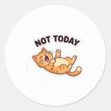 Not Today! Funny Grumpy Cat Sticker