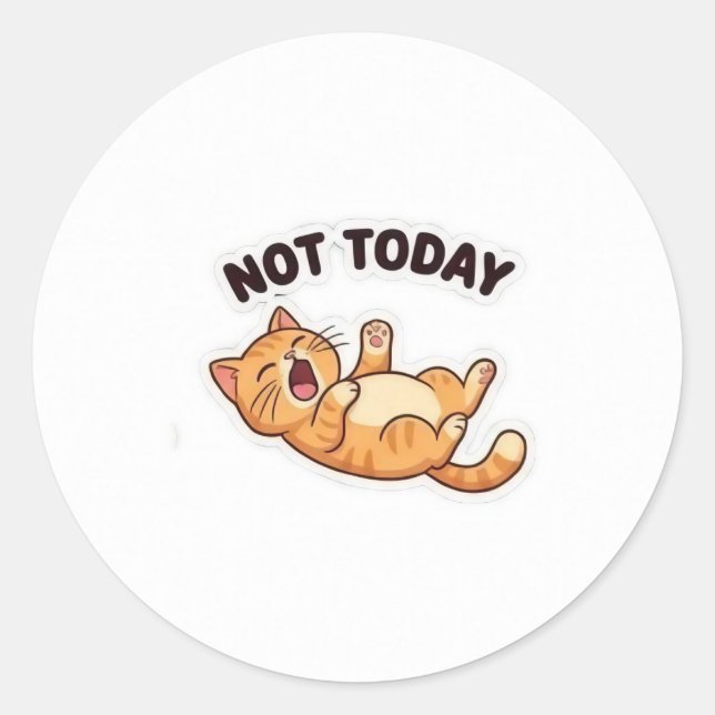 Not Today! Funny Grumpy Cat Sticker (Front)