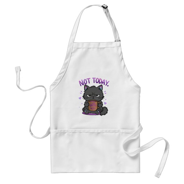 Not Today Grumpy Cat Coffee Lover Cute Funny Cat D Standard Apron (Front)