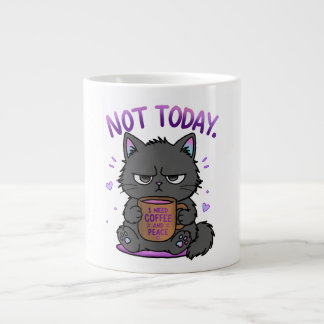 Not Today Grumpy Cat Coffee Lover Cute Funny Cat Large Coffee Mug